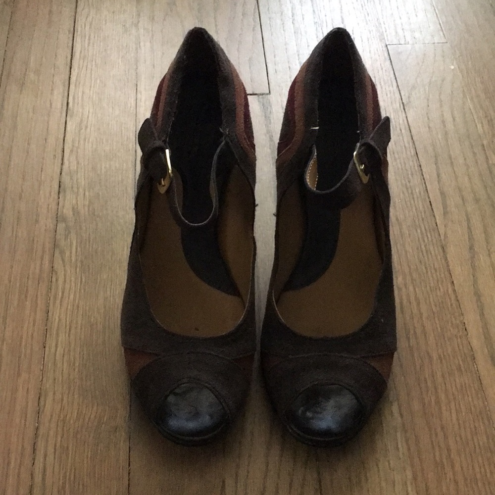 Croft and Barrow Leather/Suede Peek Toe Heel